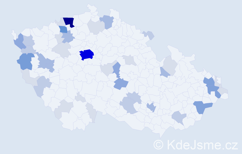 Příjmení: 'Daňko', počet výskytů 125 v celé ČR