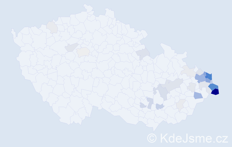 Příjmení: 'Burová', počet výskytů 146 v celé ČR