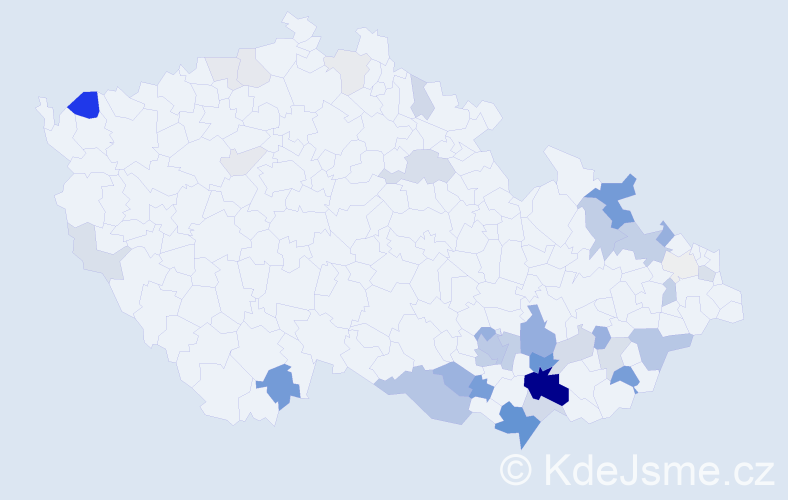 Příjmení: 'Jandora', počet výskytů 128 v celé ČR