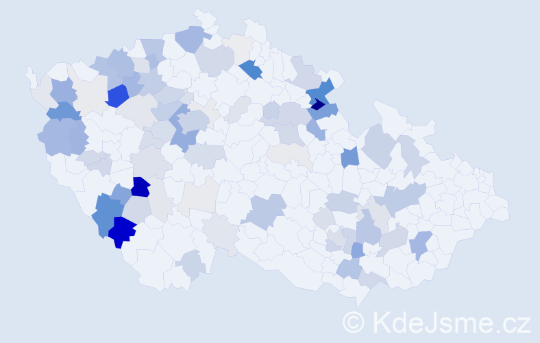 Příjmení: 'Vinterová', počet výskytů 306 v celé ČR