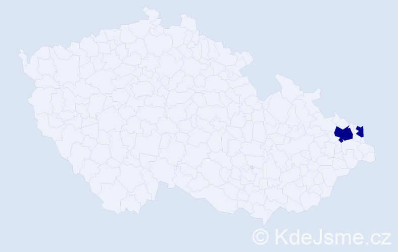 Příjmení: 'Saczek', počet výskytů 2 v celé ČR