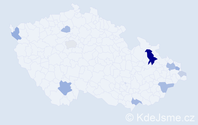 Příjmení: 'Višvaderová', počet výskytů 33 v celé ČR