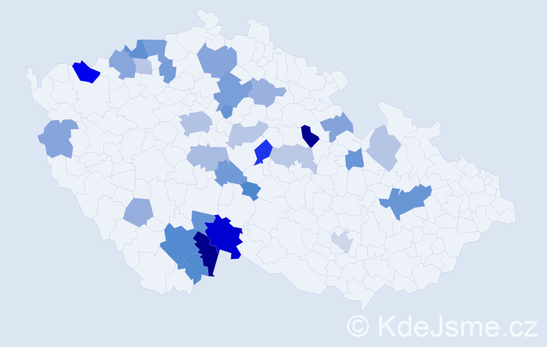 Příjmení: 'Matlasová', počet výskytů 66 v celé ČR