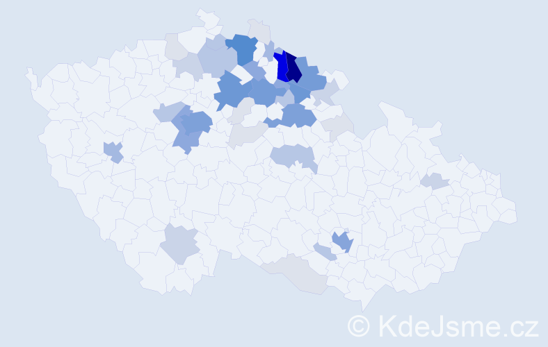 Příjmení: 'Zaplatílek', počet výskytů 169 v celé ČR