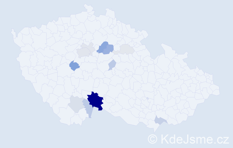 Příjmení: 'Konhefrová', počet výskytů 41 v celé ČR