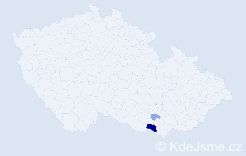 Příjmení: 'Děneš', počet výskytů 7 v celé ČR