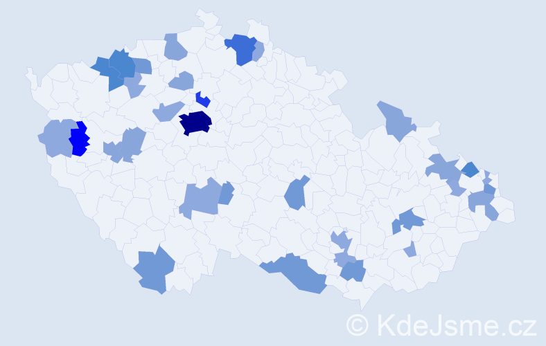Příjmení: 'Béreš', počet výskytů 87 v celé ČR