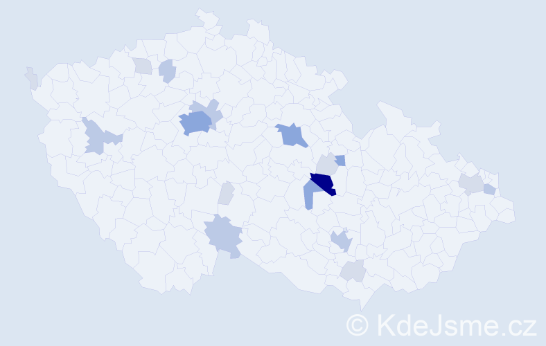 Příjmení: 'Petrásová', počet výskytů 52 v celé ČR