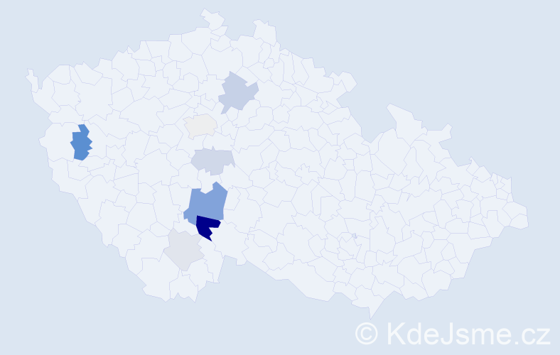 Příjmení: 'Ludikarová', počet výskytů 18 v celé ČR