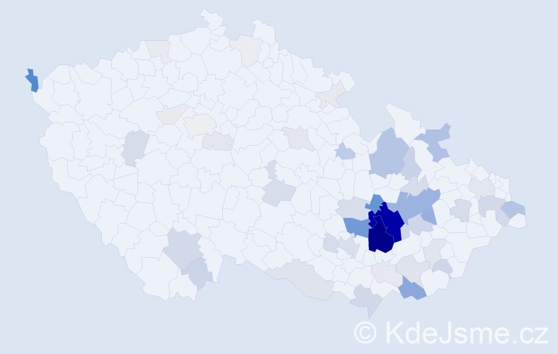 Příjmení: 'Crhonková', počet výskytů 215 v celé ČR