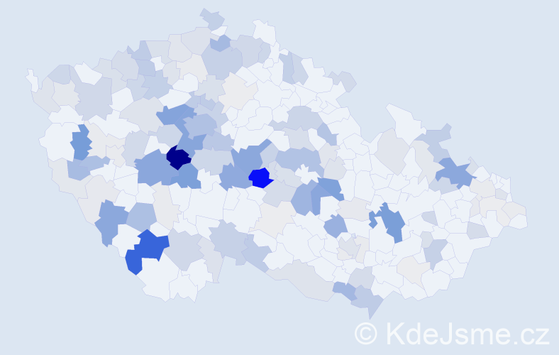 Příjmení: 'Tesárek', počet výskytů 517 v celé ČR