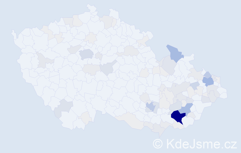 Příjmení: 'Lapčík', počet výskytů 351 v celé ČR