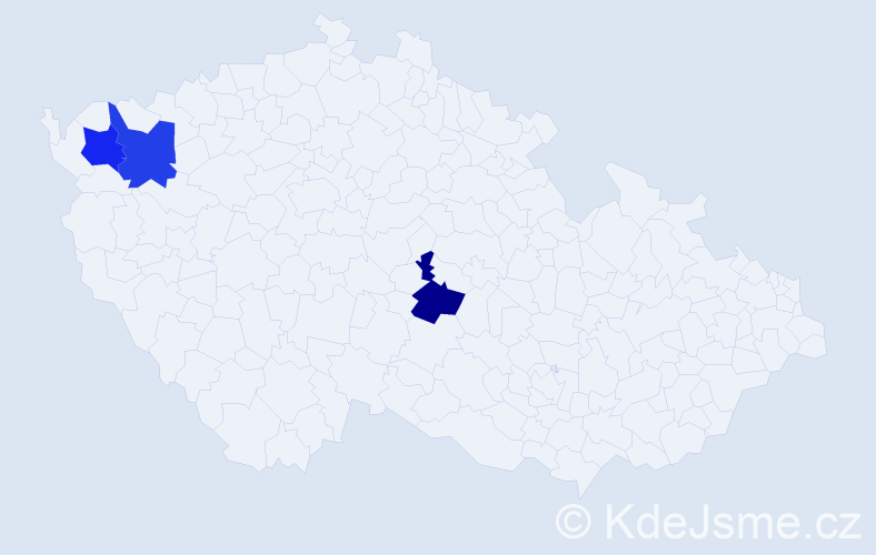 Příjmení: 'Adamovic', počet výskytů 6 v celé ČR