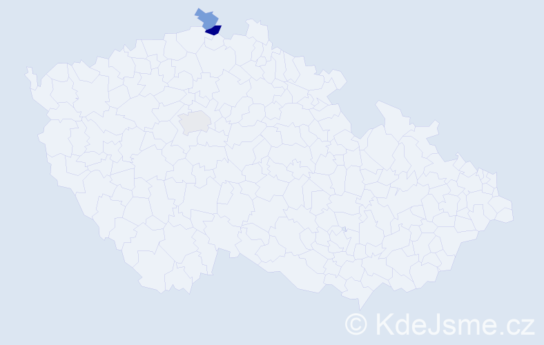 Příjmení: 'Dužár', počet výskytů 4 v celé ČR