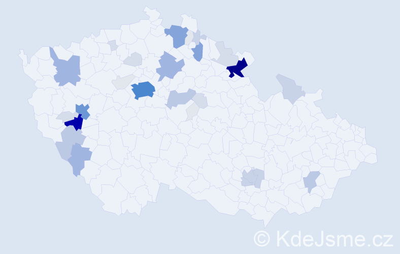 Příjmení: 'Regner', počet výskytů 176 v celé ČR