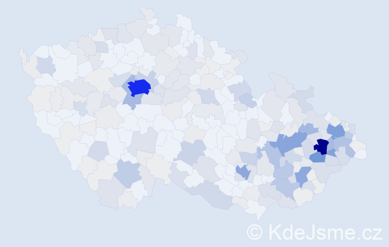 Příjmení: 'Černochová', počet výskytů 1150 v celé ČR