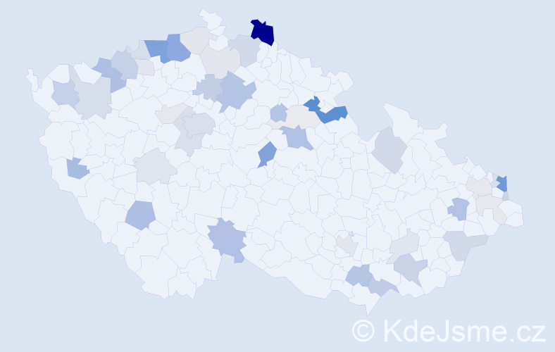 Příjmení: 'Dávid', počet výskytů 137 v celé ČR