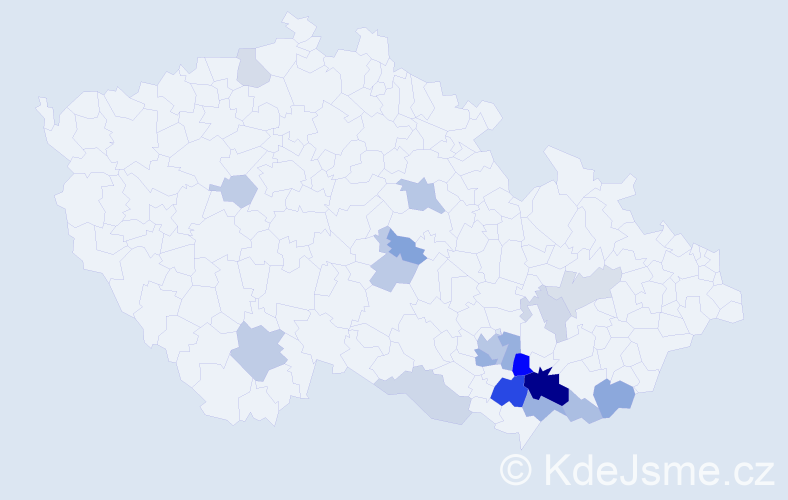 Příjmení: 'Trbolová', počet výskytů 40 v celé ČR