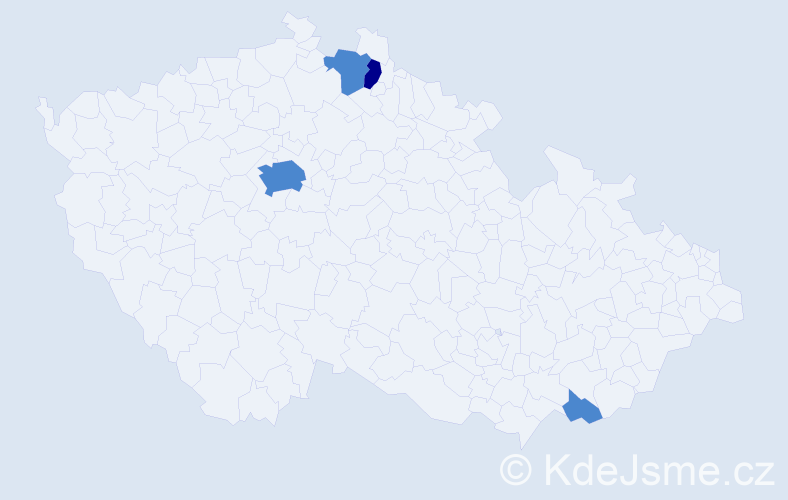 Příjmení: 'Pálich', počet výskytů 6 v celé ČR