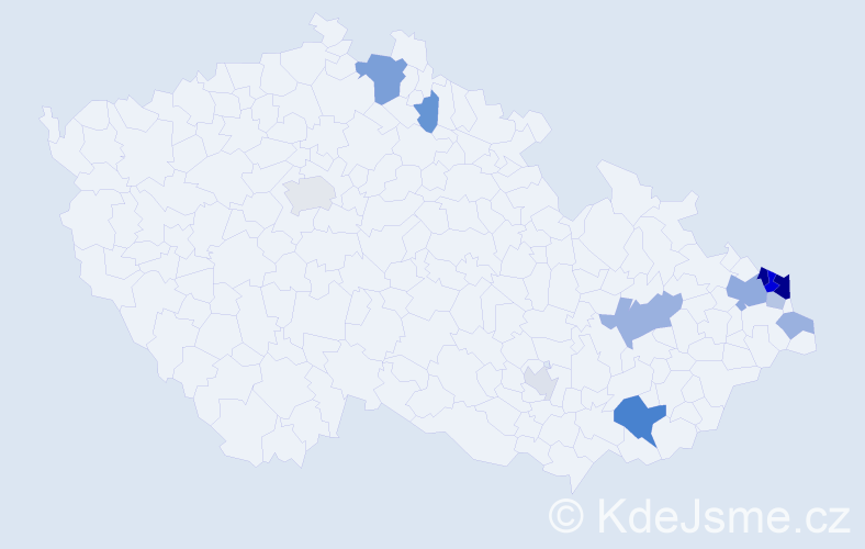 Příjmení: 'Zembolová', počet výskytů 33 v celé ČR