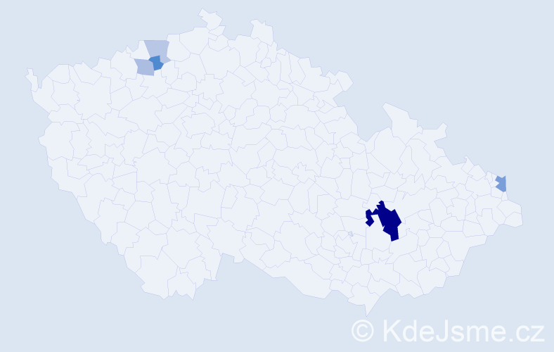 Příjmení: 'Chupáňová', počet výskytů 13 v celé ČR