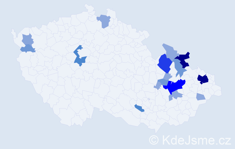 Příjmení: 'Sléhová', počet výskytů 56 v celé ČR