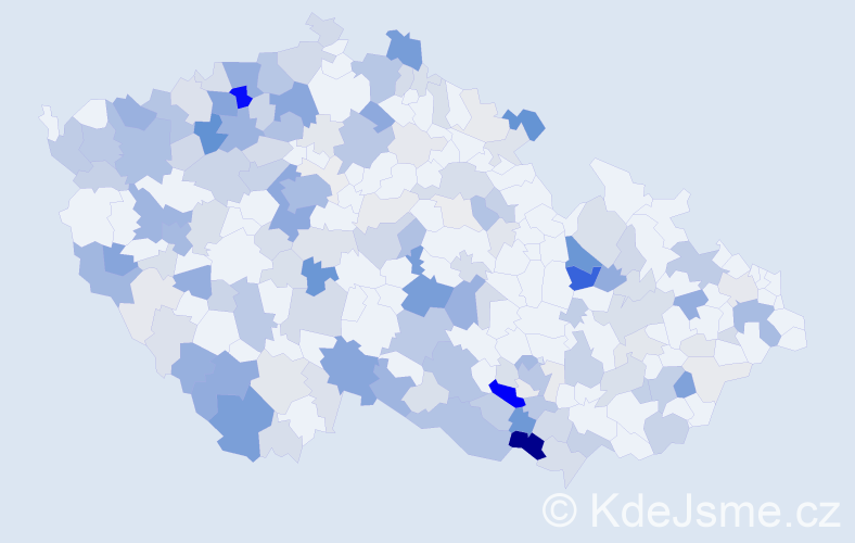 Příjmení: 'Zimmermann', počet výskytů 646 v celé ČR