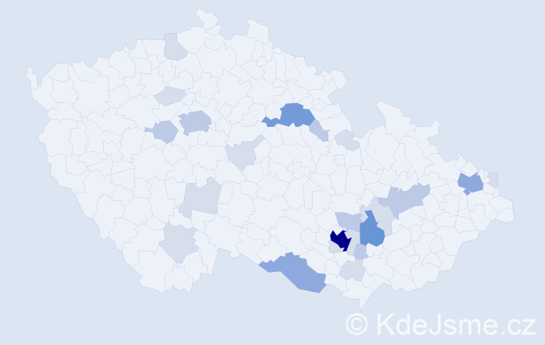 Příjmení: 'Bezrouková', počet výskytů 60 v celé ČR