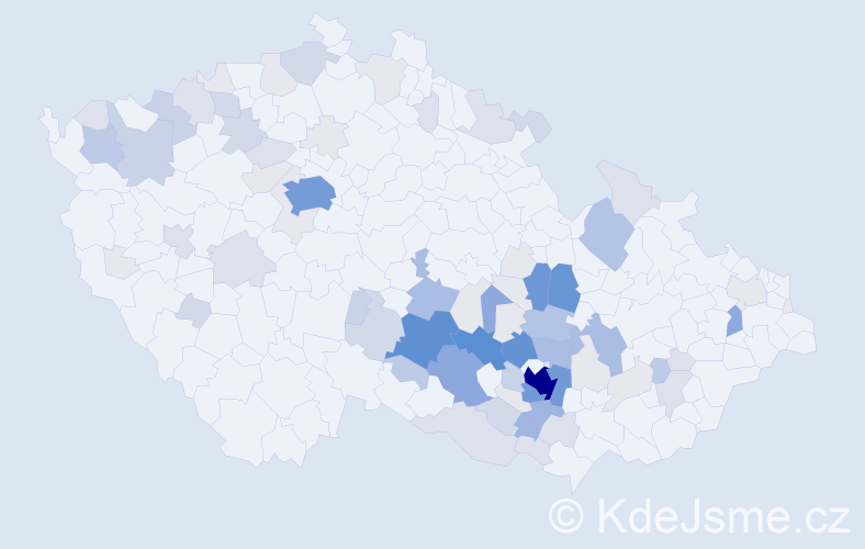 Příjmení: 'Pařil', počet výskytů 346 v celé ČR