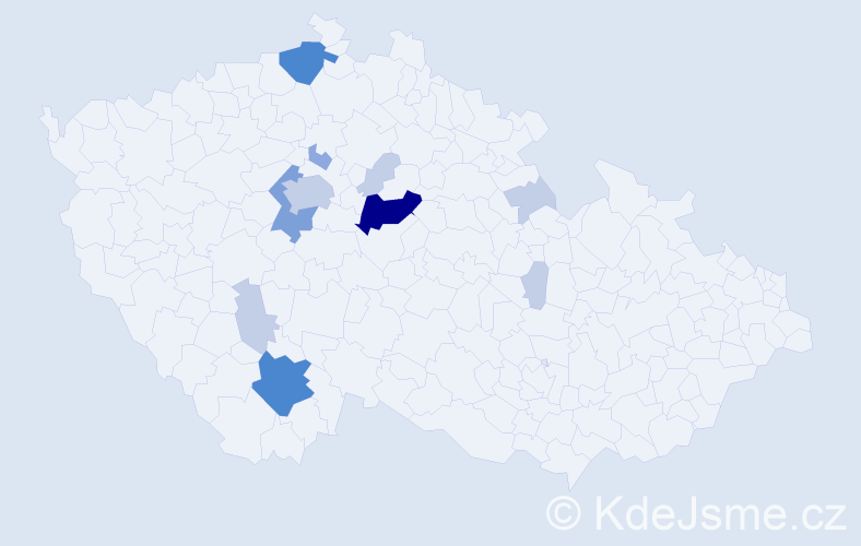 Příjmení: 'Mokráček', počet výskytů 31 v celé ČR