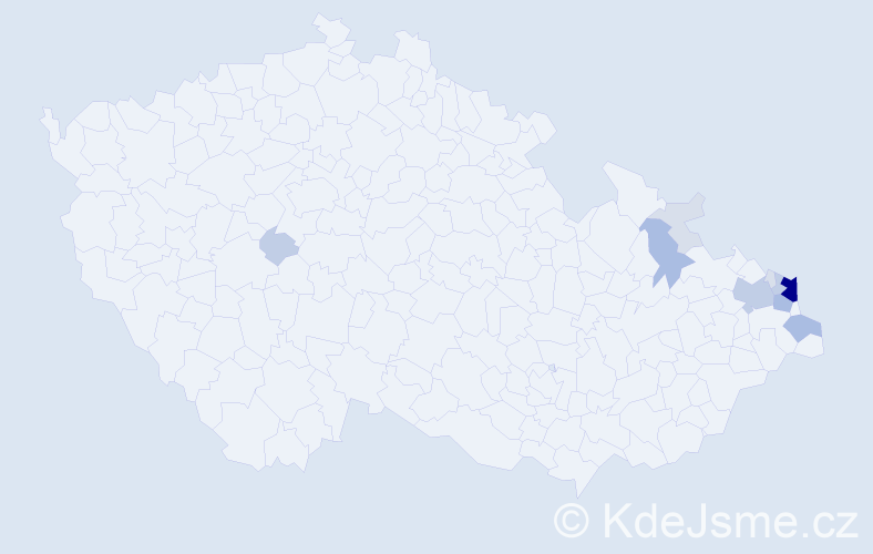 Příjmení: 'Balwarová', počet výskytů 38 v celé ČR