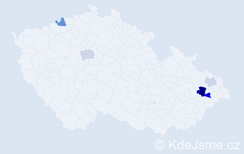 Příjmení: 'Strahal', počet výskytů 9 v celé ČR