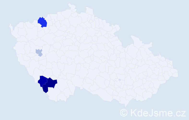 Příjmení: 'Igler', počet výskytů 7 v celé ČR