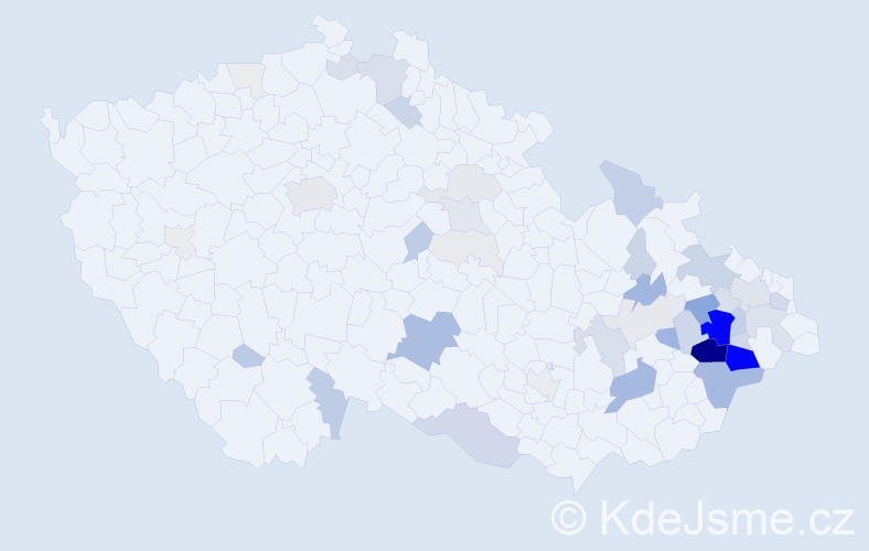 Příjmení: 'Zuzaňák', počet výskytů 189 v celé ČR