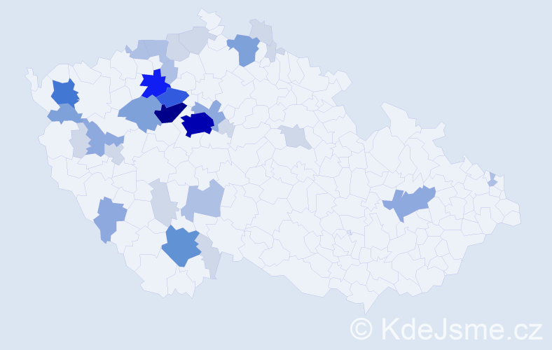 Příjmení: 'Pešula', počet výskytů 107 v celé ČR