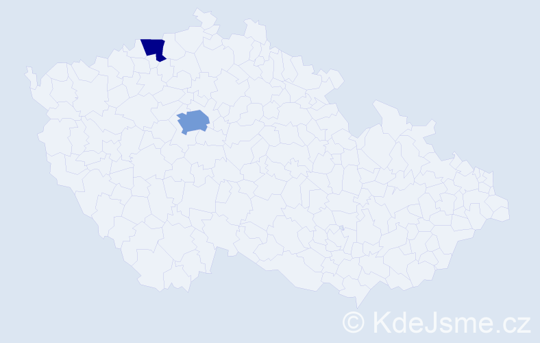 Příjmení: 'Krueger', počet výskytů 7 v celé ČR