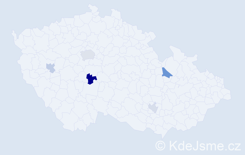 Příjmení: 'Cahill', počet výskytů 6 v celé ČR