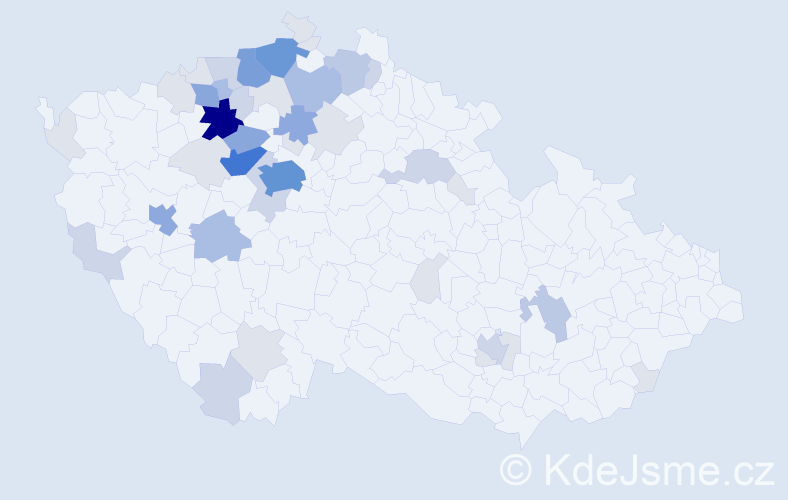 Příjmení: 'Aulický', počet výskytů 142 v celé ČR