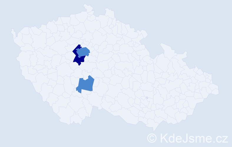Příjmení: 'Trippé', počet výskytů 5 v celé ČR