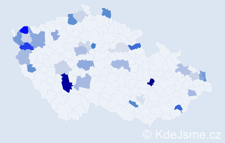 Příjmení: 'Bernáth', počet výskytů 89 v celé ČR