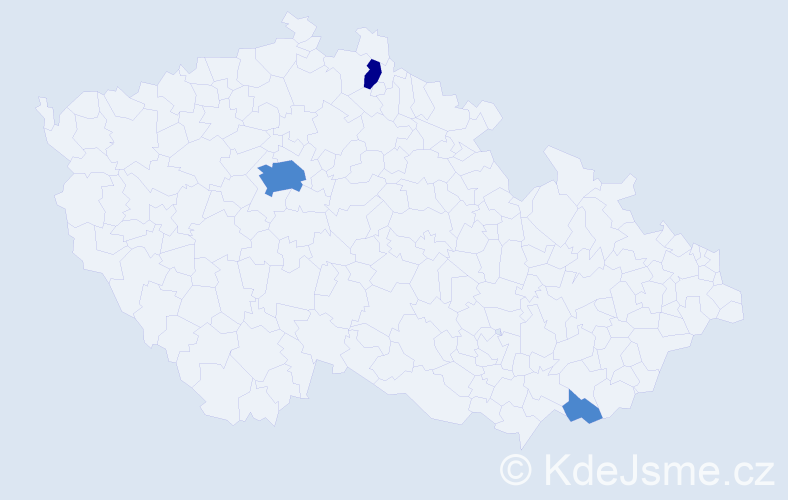 Příjmení: 'Pálich', počet výskytů 5 v celé ČR