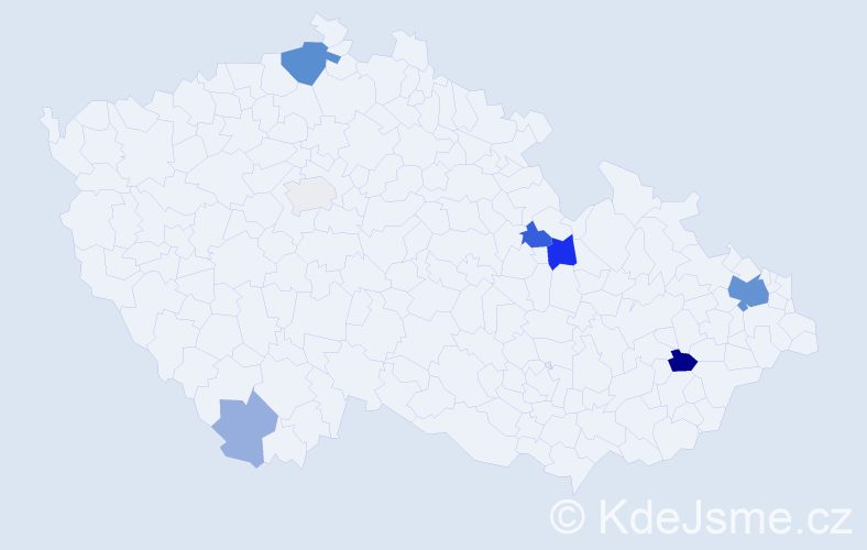 Příjmení: 'Bajus', počet výskytů 22 v celé ČR