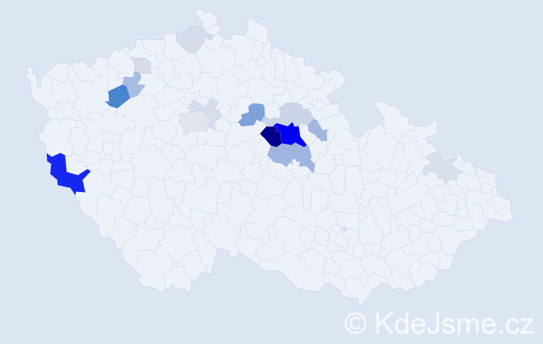 Příjmení: 'Čapský', počet výskytů 52 v celé ČR