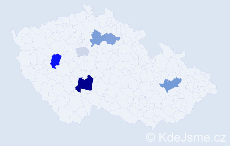 Příjmení: 'Muž', počet výskytů 19 v celé ČR