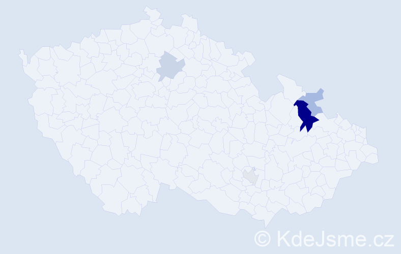 Příjmení: 'Rohnerová', počet výskytů 9 v celé ČR