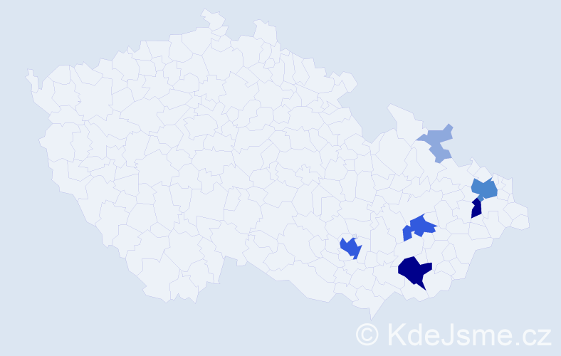 Příjmení: 'Kylhof', počet výskytů 19 v celé ČR