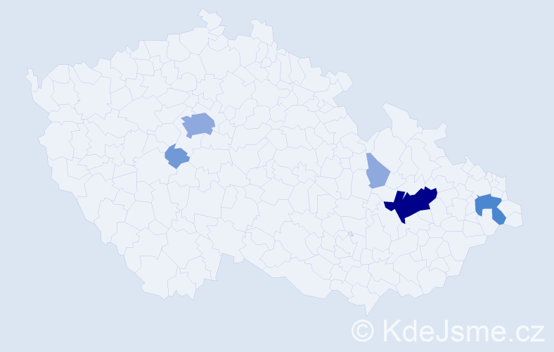 Příjmení: 'Hejnar', počet výskytů 14 v celé ČR
