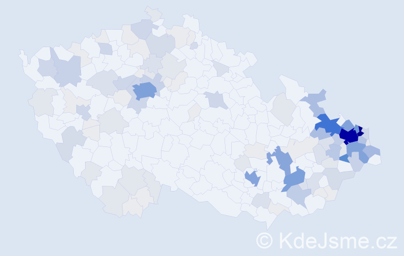 Příjmení: 'Adamčíková', počet výskytů 554 v celé ČR