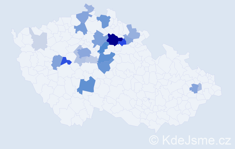 Příjmení: 'Dousek', počet výskytů 82 v celé ČR