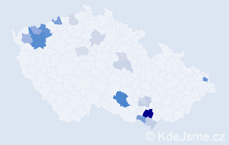 Příjmení: 'Konya', počet výskytů 47 v celé ČR